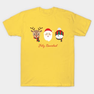 Feliz Navidad ' Santa Claus and Friends Aesthetic Logo design T-Shirt